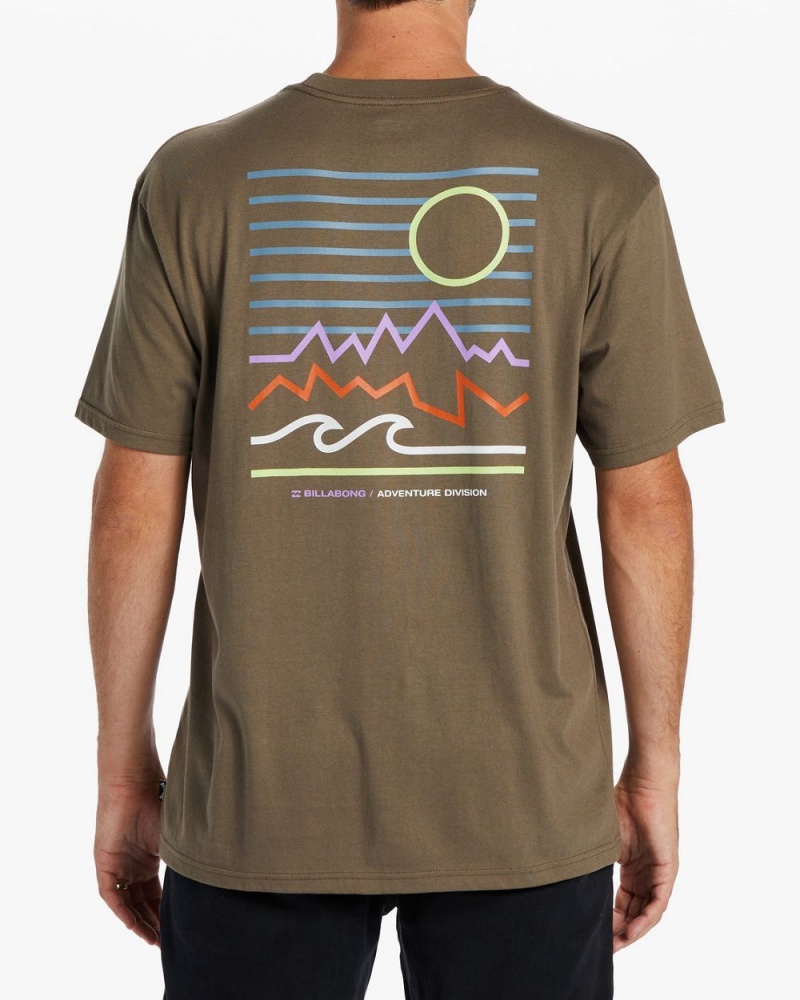 Green Men's Billabong Peak T-Shirt | 903182EST