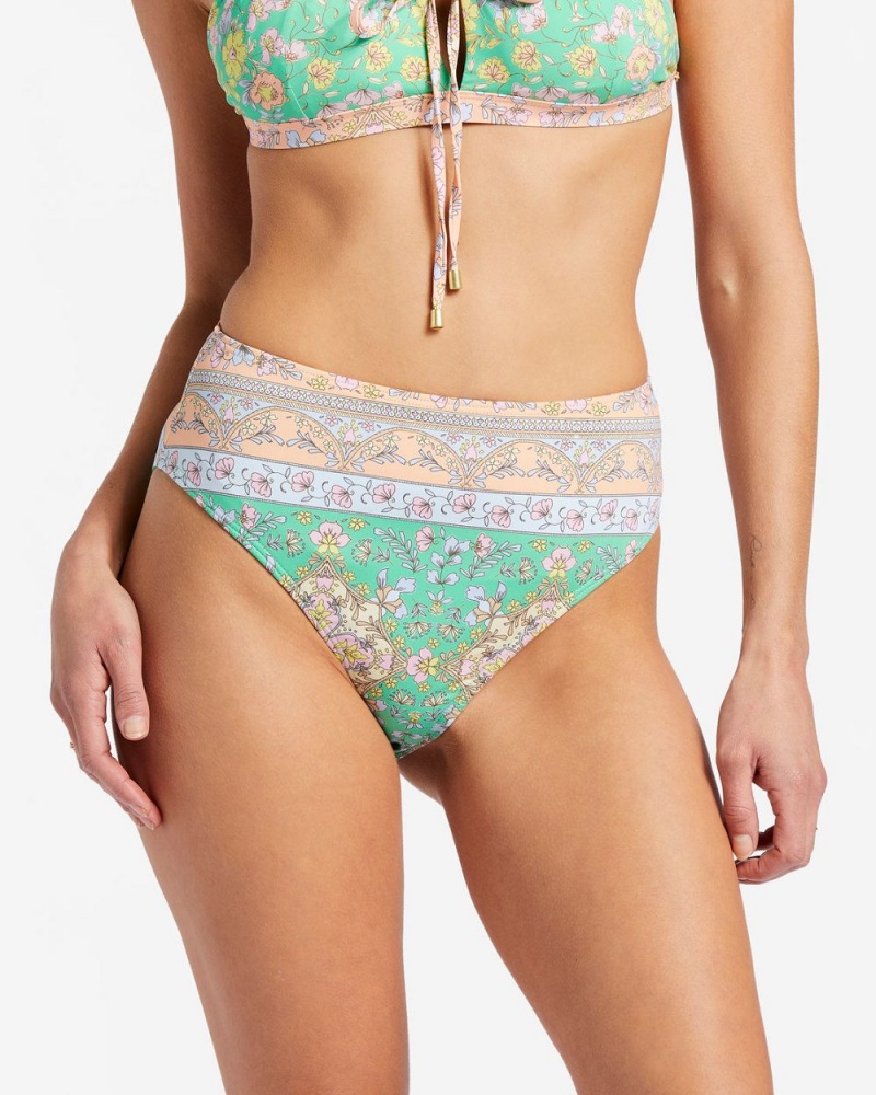 Green Women's Billabong La Mer Hawaii Maui Skimpy Bikini Bottoms | 905847YUJ