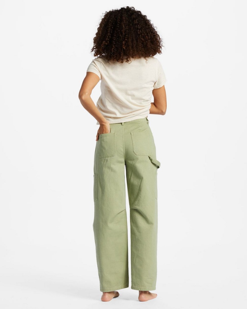 Green Women's Billabong Leia Cargo Pants | 254769TXN