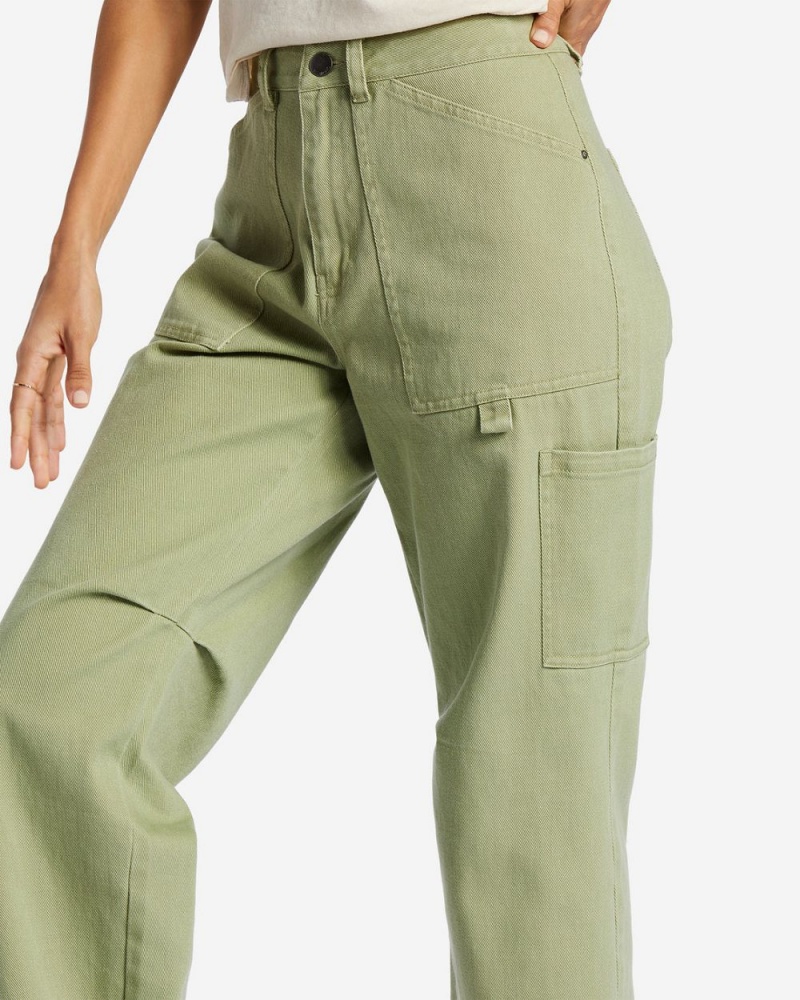 Green Women's Billabong Leia Cargo Pants | 254769TXN