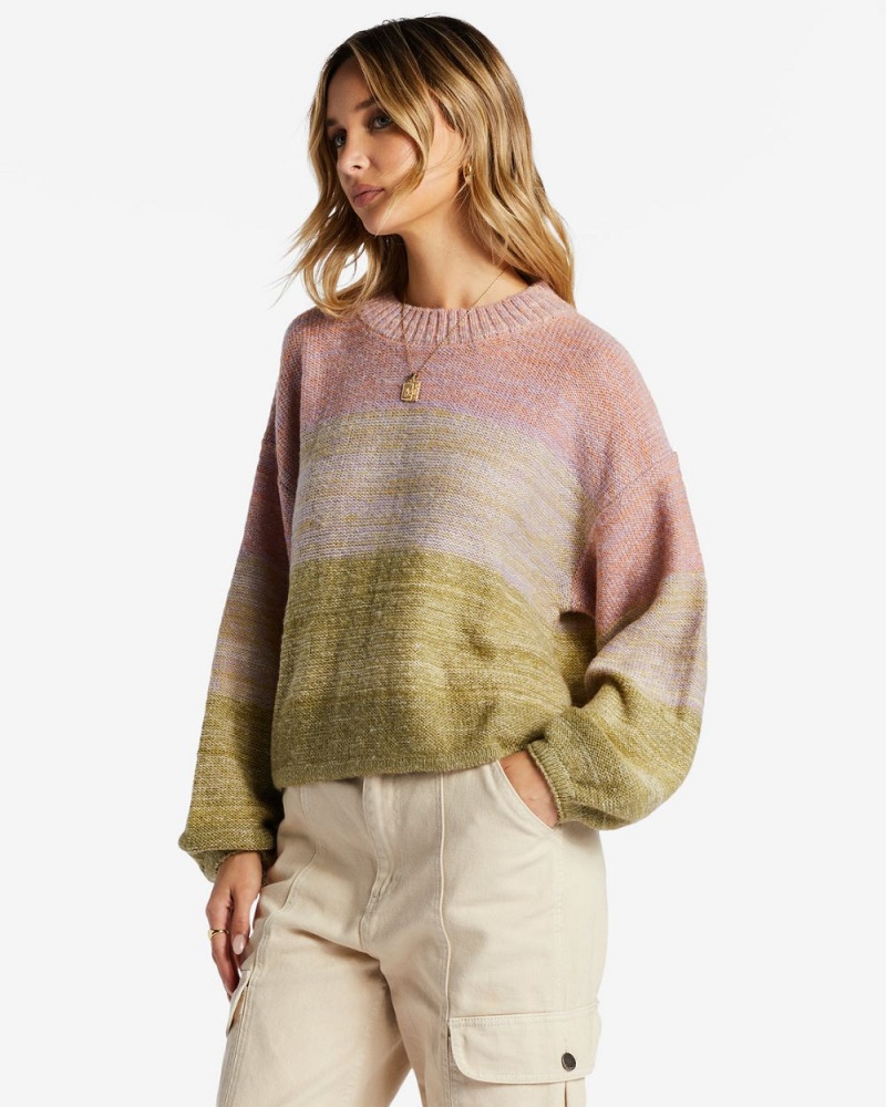 Green Women's Billabong On Hue Sweater | 364815EPX