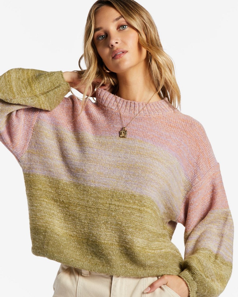 Green Women's Billabong On Hue Sweater | 364815EPX