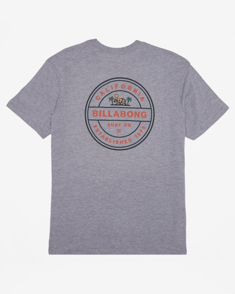 Grey Heather Men's Billabong Rotor California Short Sleeve T-Shirt | 190732BZA