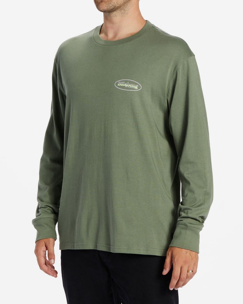 Khaki Men's Billabong Walled Long Sleeve T-Shirt | 976350WEQ