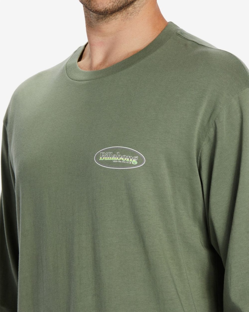 Khaki Men's Billabong Walled Long Sleeve T-Shirt | 976350WEQ