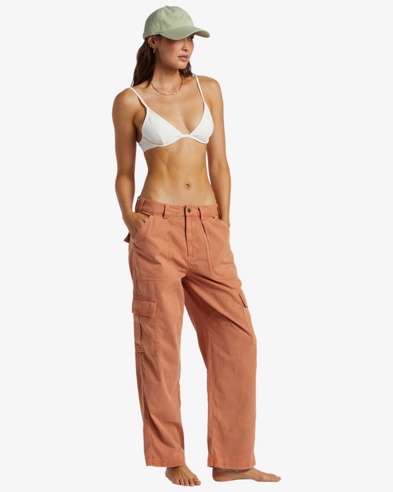 Khaki Women's Billabong Walk Along Pants | 903725VZA