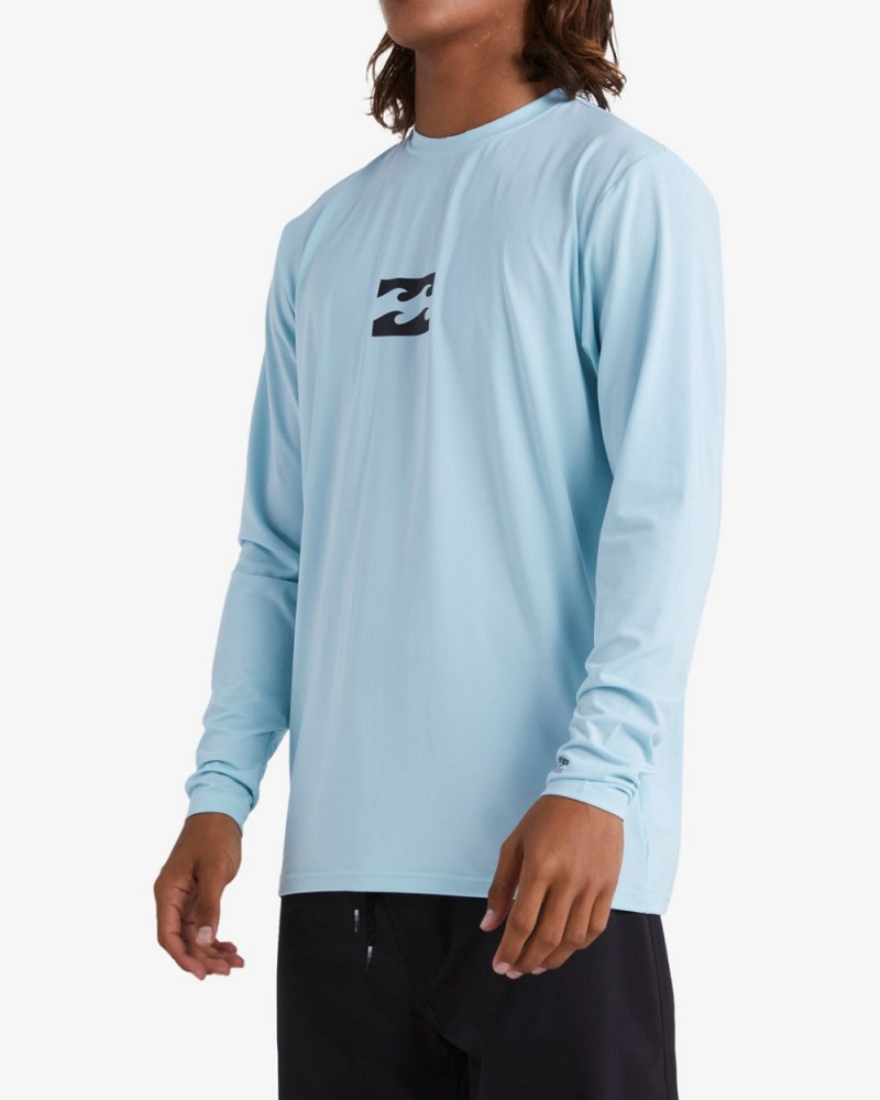 Light Blue Men's Billabong All Day Wave Loose Fit Long Sleeve Surf T-Shirt | 684032XHI