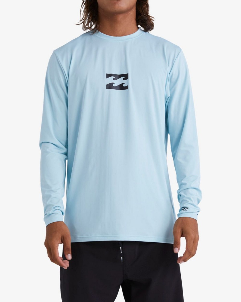 Light Blue Men\'s Billabong All Day Wave Loose Fit Long Sleeve Surf T-Shirt | 684032XHI