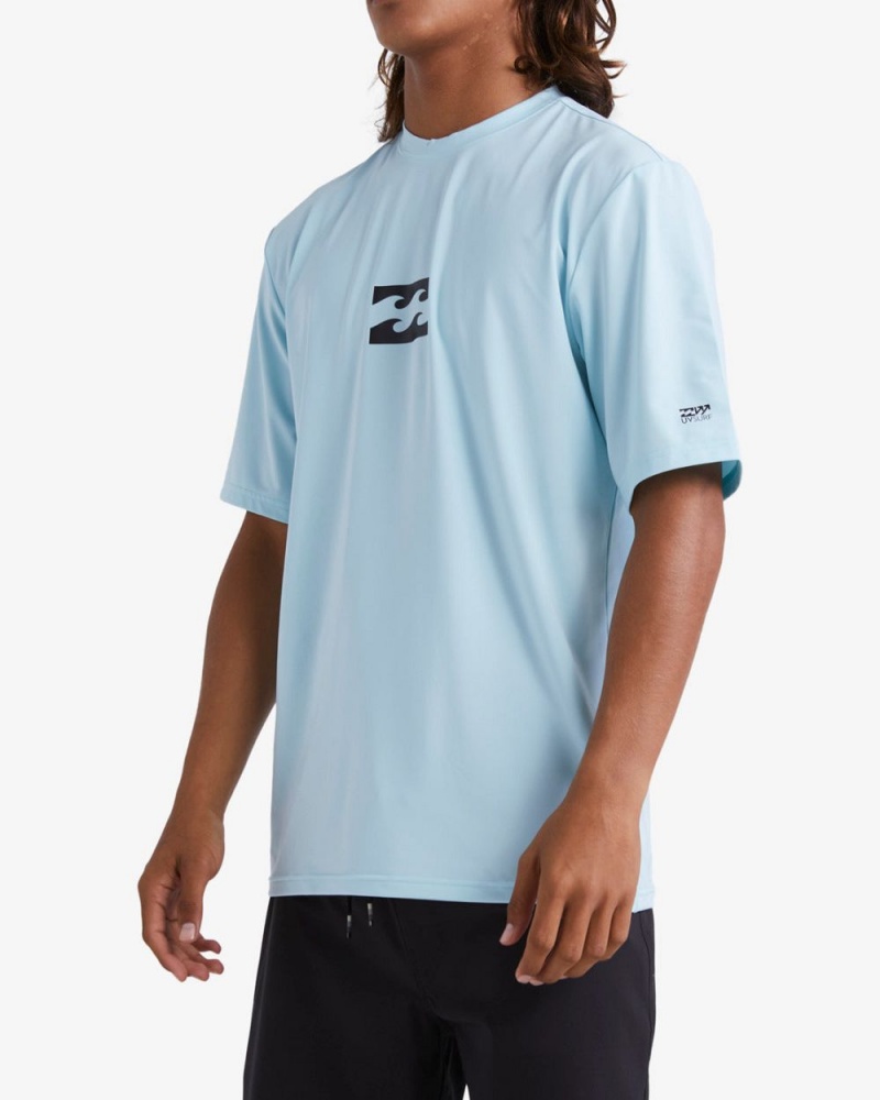 Light Blue Men's Billabong All Day Wave Loose Fit Short Sleeve Surf T-Shirt | 201465QUR