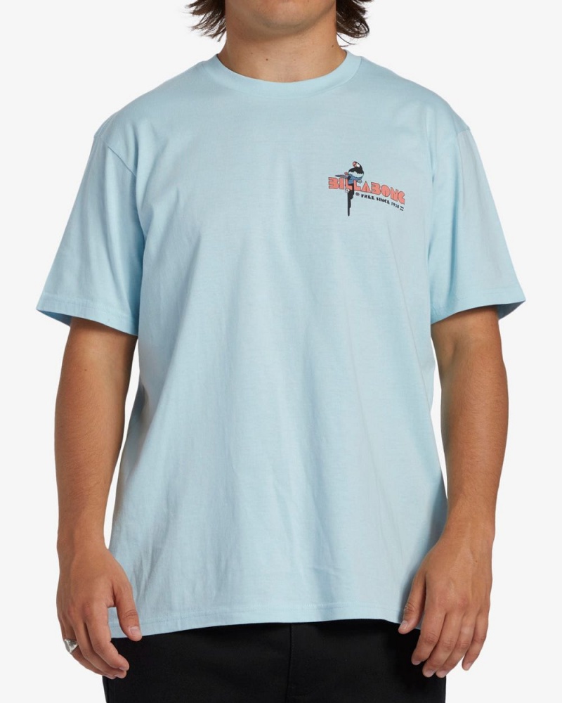 Light Blue Men's Billabong Lounge Short Sleeve T-Shirt | 974658KLI