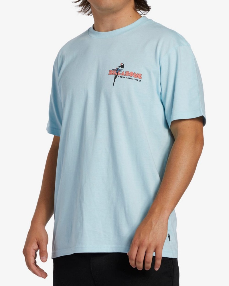 Light Blue Men's Billabong Lounge Short Sleeve T-Shirt | 974658KLI