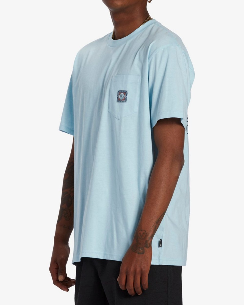 Light Blue Men's Billabong Troppo Pocket T-Shirt | 495623PXK