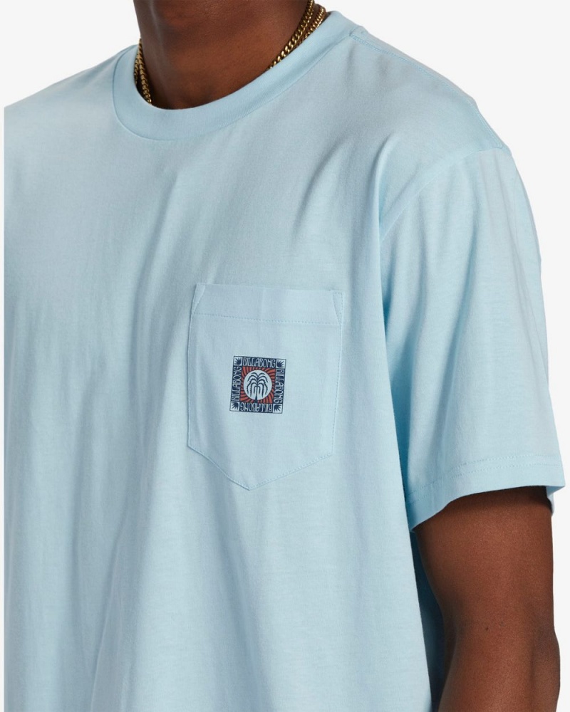 Light Blue Men's Billabong Troppo Pocket T-Shirt | 495623PXK