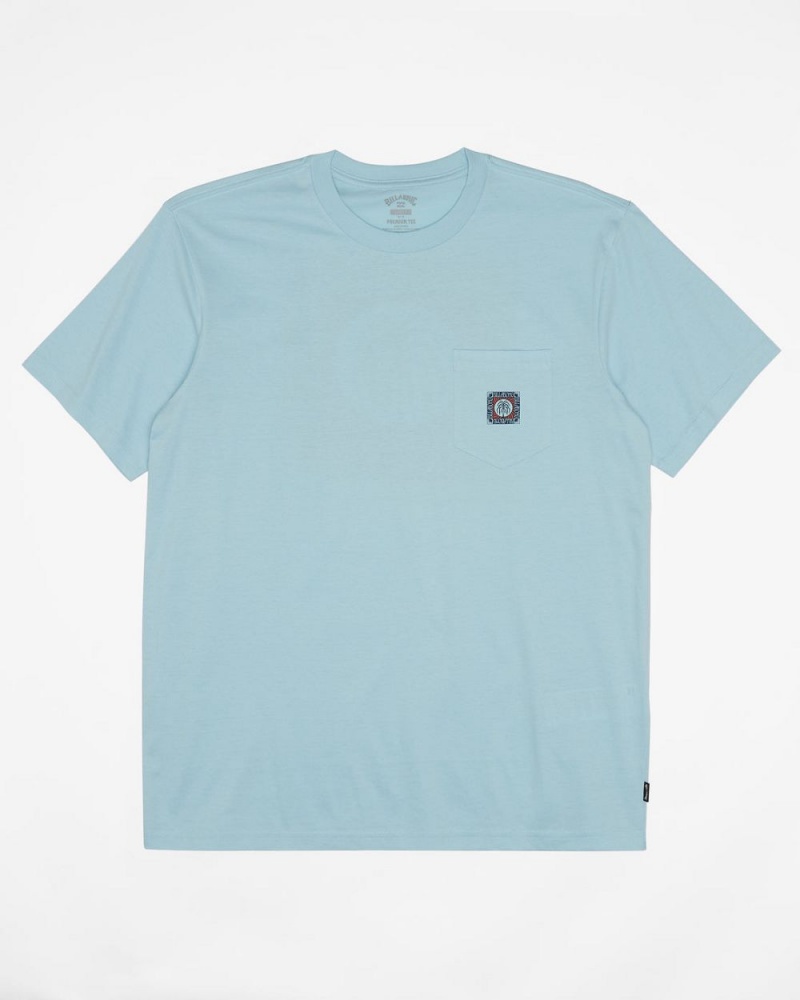 Light Blue Men's Billabong Troppo Pocket T-Shirt | 495623PXK