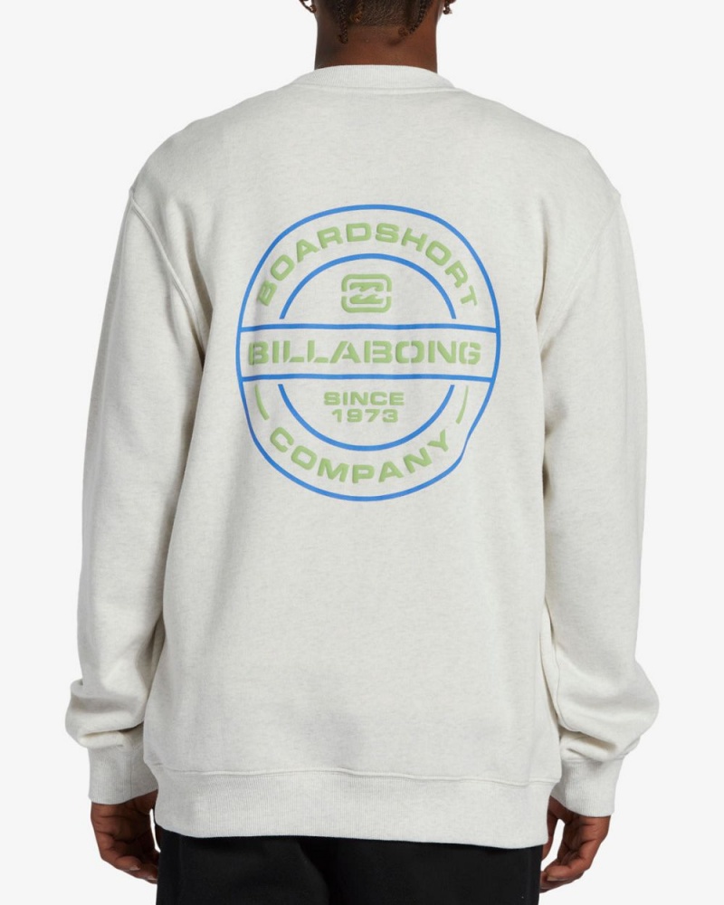 Light Grey Heather Men's Billabong Short Sands Crew Sweatshirt | 438602PSM