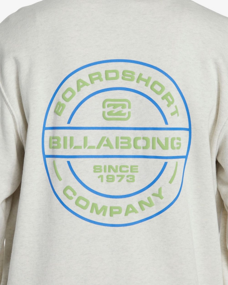 Light Grey Heather Men's Billabong Short Sands Crew Sweatshirt | 438602PSM