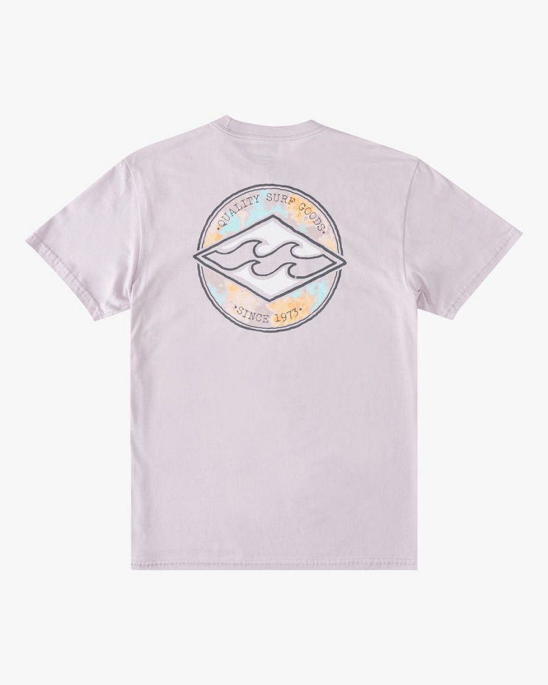 Light Lavender Men's Billabong Rotor Diamond Short Sleeve T-Shirt | 065342ZTY