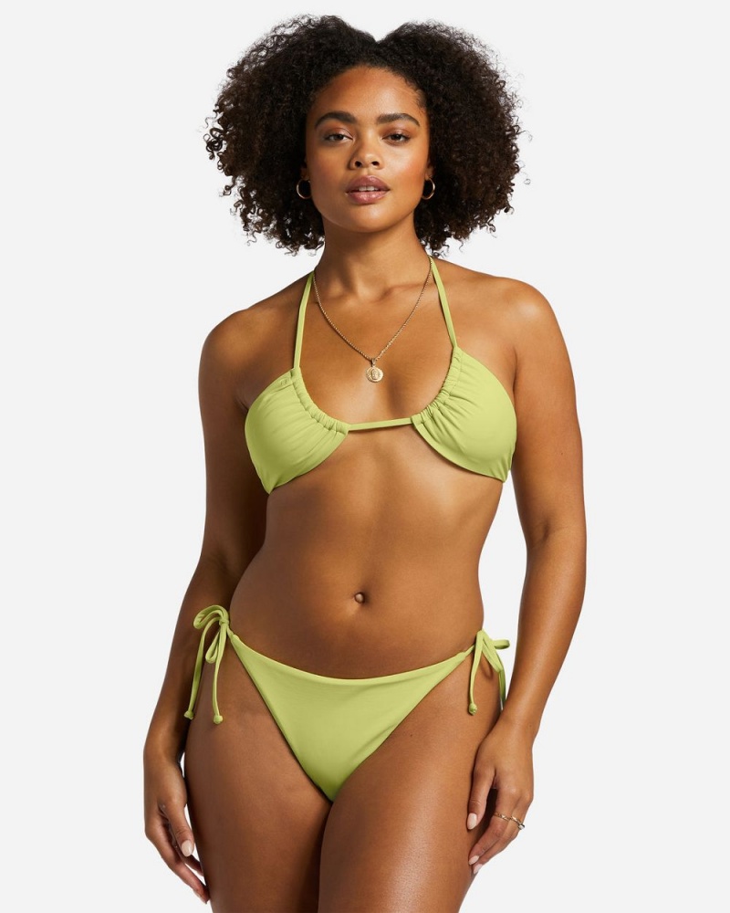 Light Lime Women's Billabong Sol Searcher Tie-Side Tanga Bikini Bottoms | 246705NJZ