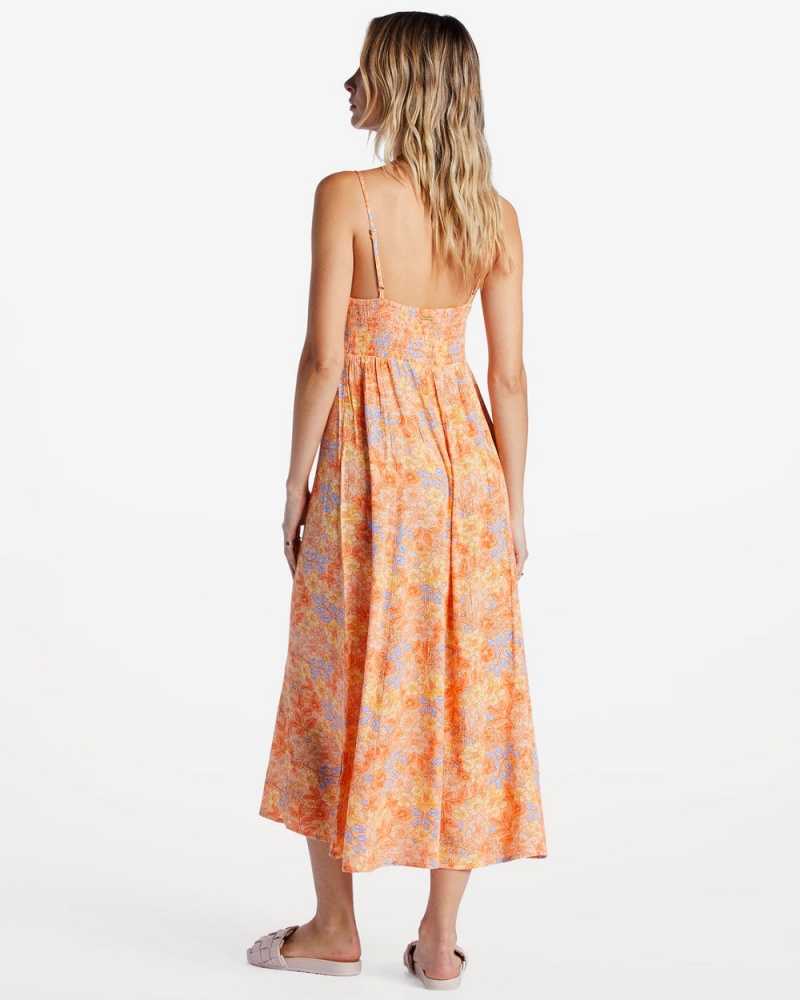 Light Orange Women's Billabong Last Sunset Midi Dress | 152364JRU