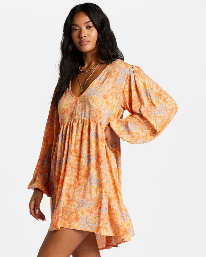 Light Orange Women's Billabong Secret Wish Babydoll Dress | 493260YNK