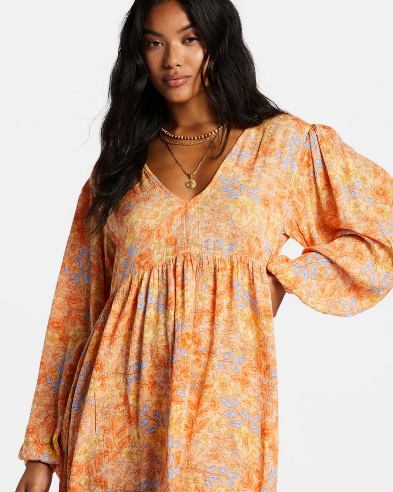 Light Orange Women's Billabong Secret Wish Babydoll Dress | 493260YNK