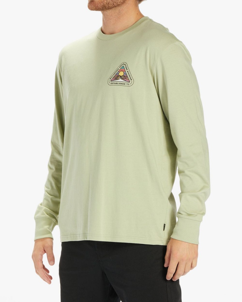 Light Sage Men's Billabong Rockies Long Sleeve T-Shirt | 514367IUD