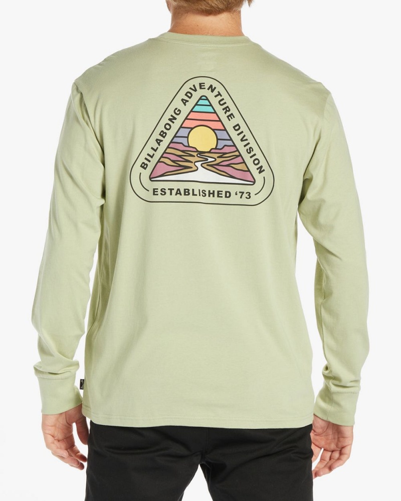 Light Sage Men's Billabong Rockies Long Sleeve T-Shirt | 514367IUD