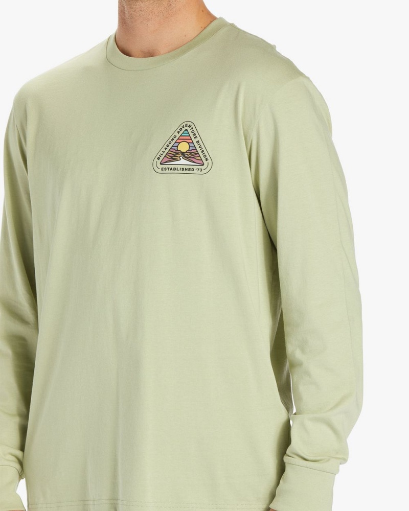 Light Sage Men's Billabong Rockies Long Sleeve T-Shirt | 514367IUD