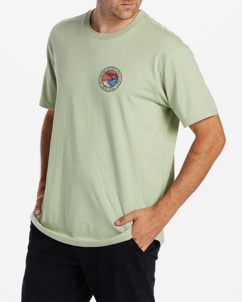 Light Sage Men's Billabong Rockies T-Shirt | 642531GUQ