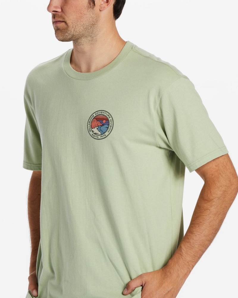 Light Sage Men's Billabong Rockies T-Shirt | 642531GUQ