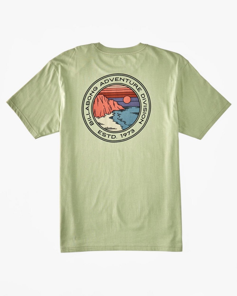 Light Sage Men's Billabong Rockies T-Shirt | 642531GUQ