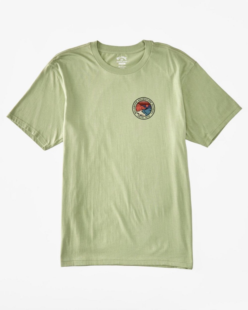 Light Sage Men's Billabong Rockies T-Shirt | 642531GUQ