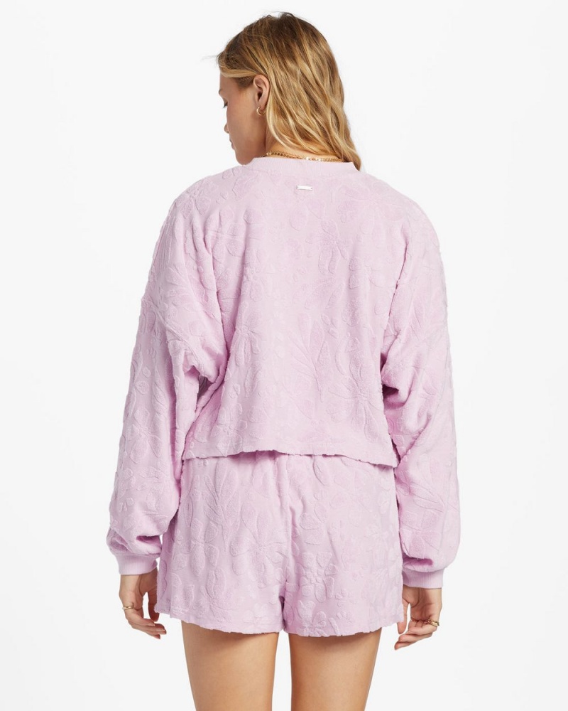 Lilac Smoke Women's Billabong Loosen Up Crew Neck Sweatshirt | 179684IDV