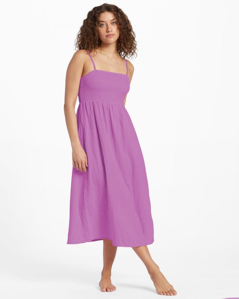 Lush Lilac Women's Billabong Off The Coast Dress | 807261OMQ