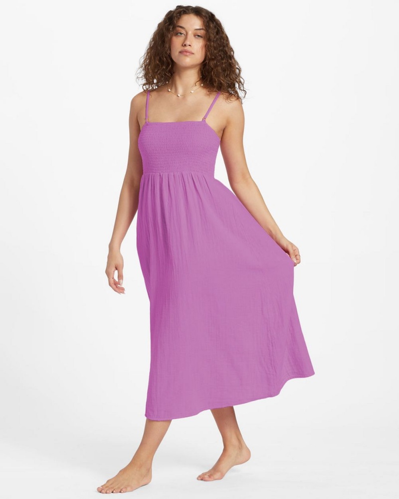 Lush Lilac Women's Billabong Off The Coast Dress | 807261OMQ