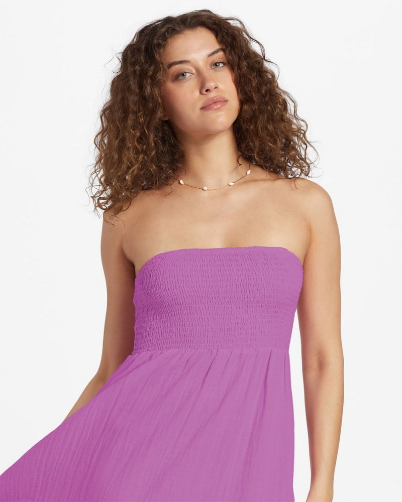 Lush Lilac Women's Billabong Off The Coast Dress | 807261OMQ