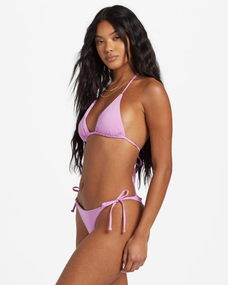 Lush Lilac Women's Billabong Sol Searcher Tie-Side Tanga Bikini Bottoms | 296047QLT