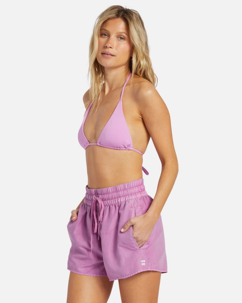 Lush Lilac Women's Billabong Sol Searcher New Elastic Waist Swim Shorts | 837245XNV