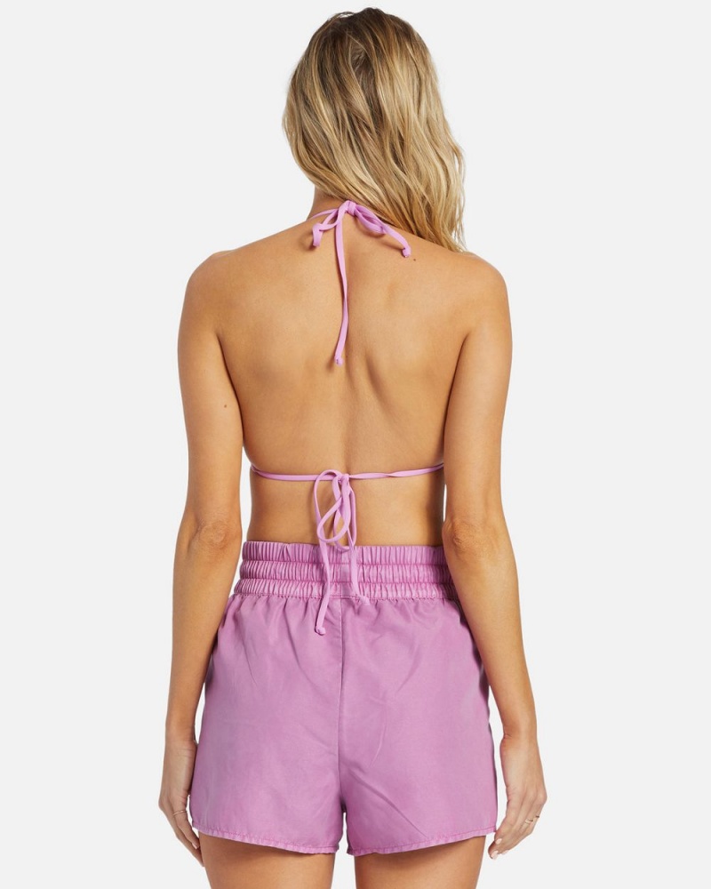 Lush Lilac Women's Billabong Sol Searcher New Elastic Waist Swim Shorts | 837245XNV