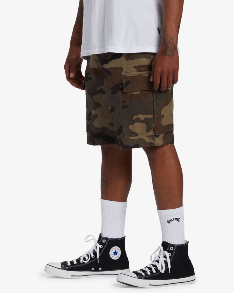 Military Camo Men's Billabong Combat Cargo Shorts | 826975UIZ