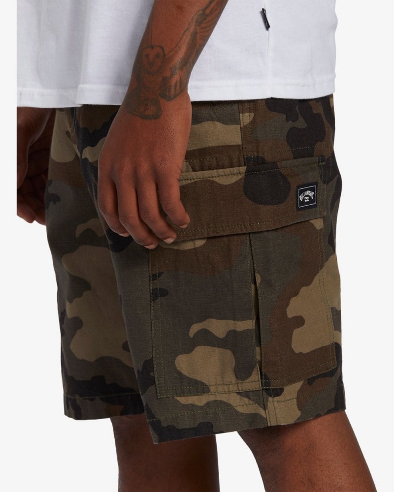 Military Camo Men's Billabong Combat Cargo Shorts | 826975UIZ