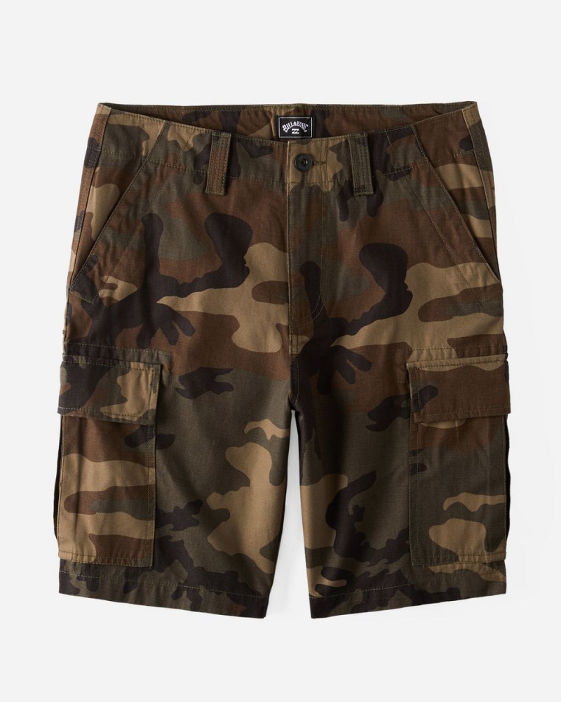 Military Camo Men's Billabong Combat Cargo Shorts | 826975UIZ