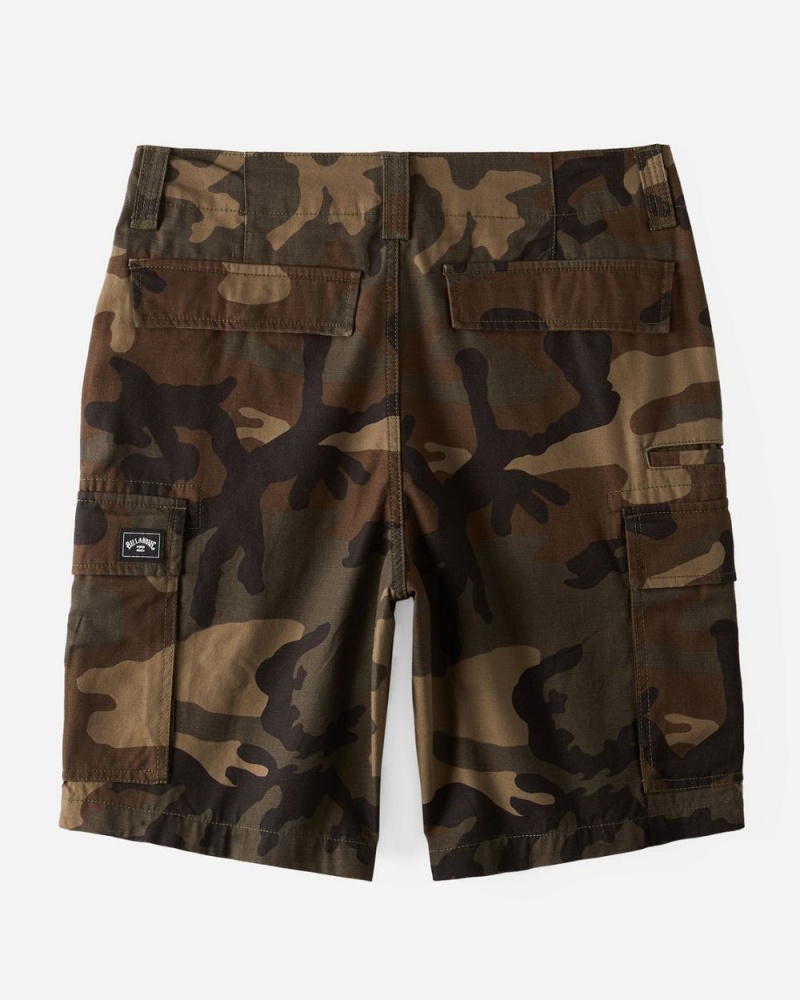 Military Camo Men's Billabong Combat Cargo Shorts | 826975UIZ