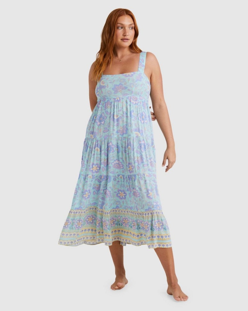 Mint Women's Billabong Hideaway Shine On Midi Dress | 617584YUF