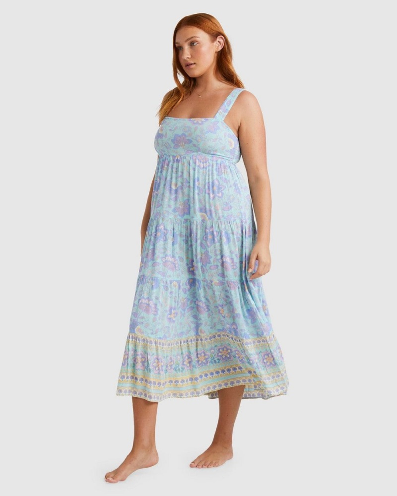 Mint Women's Billabong Hideaway Shine On Midi Dress | 617584YUF