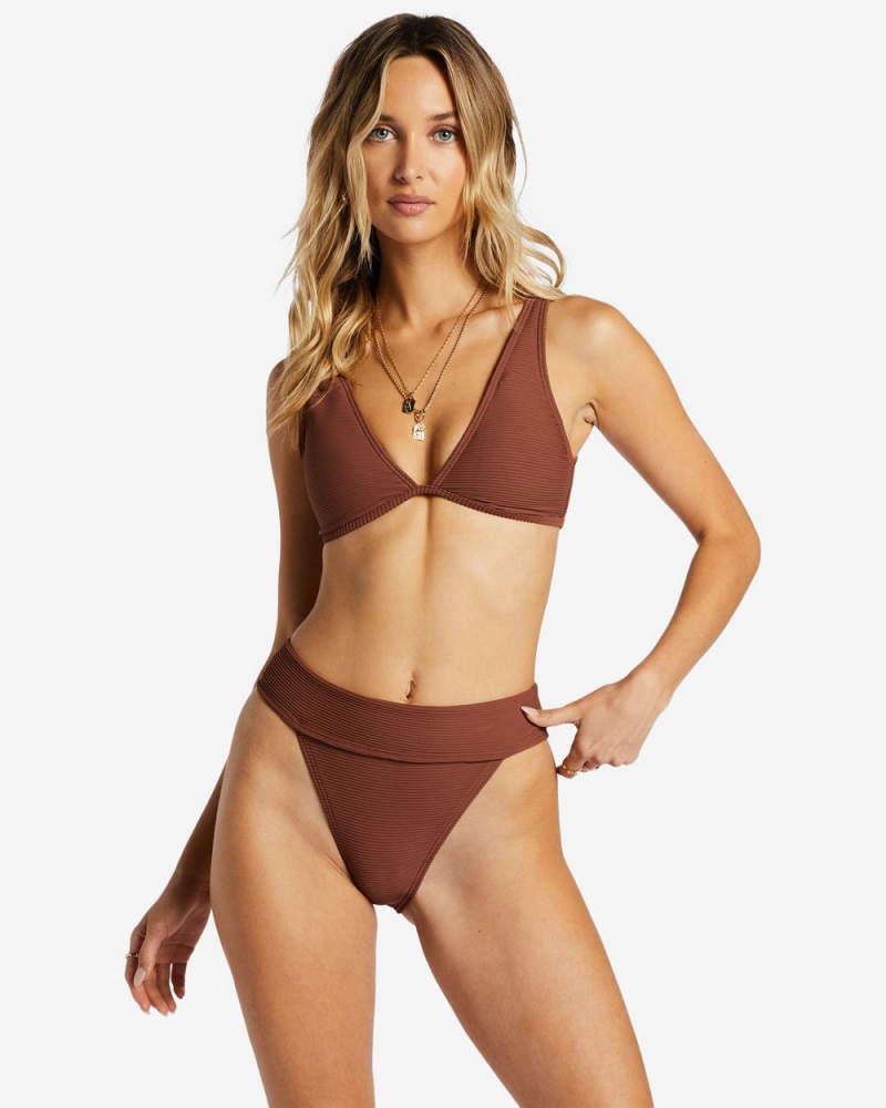 Mocha Women's Billabong Tanlines Aruba Bikini Bottoms | 428651QAI