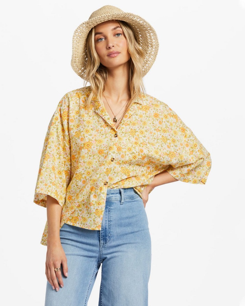 Multi 1 Women's Billabong All Good Button-Down Top | 024896AZT