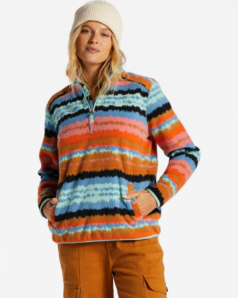 Multi Women's Billabong A/Div Boundary Mock 3 Half-Zip Pullover Sweatshirt | 263714SHD