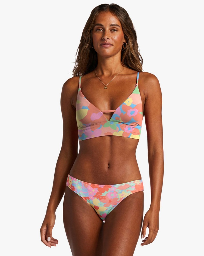 Multi Women's Billabong Coast Is Clear Lowrider Medium Bikini Bottoms | 841579SFQ