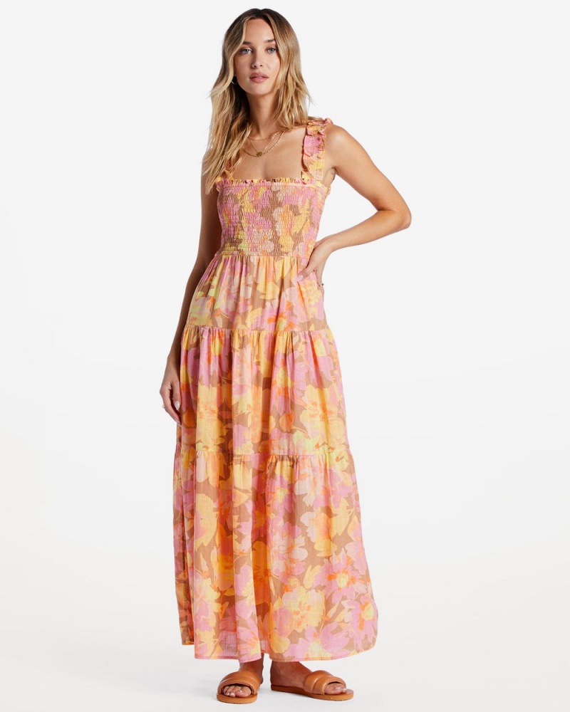 Multi Women's Billabong Feelin Fine Maxi Dress | 078349VKP